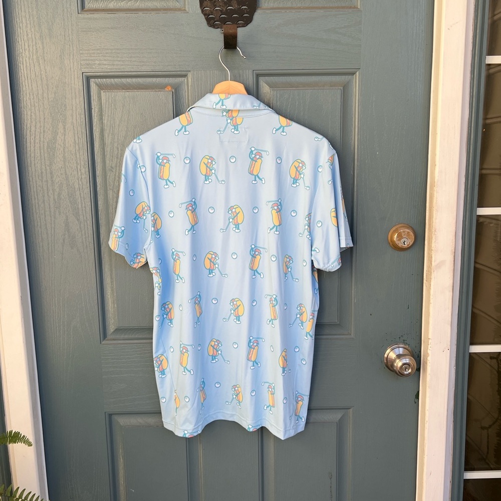 Tipsy Elves “Hot Dog” Golf Performance Polo Shirt - Picture 7 of 8